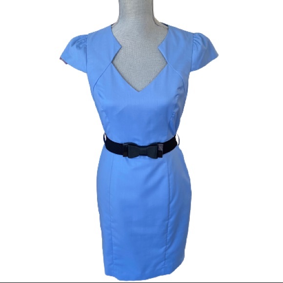 * SOLD * Forever 21 Blue Wiggle dress * - Picture 1 of 13